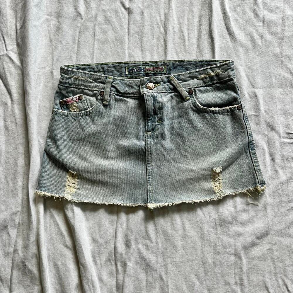 Y2k distressed mini skirt mudd